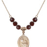Saint Margaret Mary Alacoque Birthstone Necklace | 3/4 inch  Garnet 14kt Gold Filled