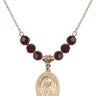 Blessed John Henry Newman Birthstone Necklace | 3/4 inch | 6mm Beads  Garnet 14kt Gold Filled