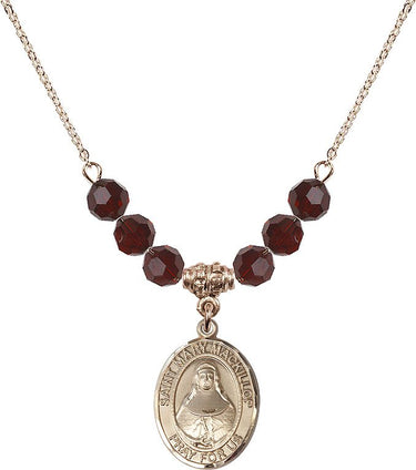 Saint Mary Mackillop Birthstone Necklace | 3/4 inch | 6mm Beads