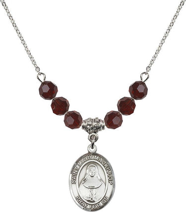 Saint Mary Mackillop Birthstone Necklace | 3/4 inch | 6mm Beads