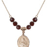 Saint Fidelis of Sigmaringen Birthstone Necklace | 3/4 inch  Garnet 14kt Gold Filled