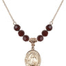 Saint Maria Bertilla Boscardin Birthstone Necklace | 3/4 inch  Garnet 14kt Gold Filled