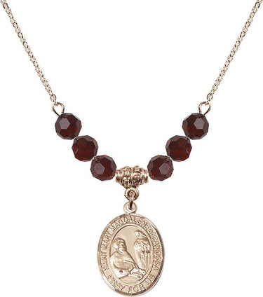Saint Mary Magdalene of Canossa Birthstone Necklace | 3/4 inch | 6mm Beads