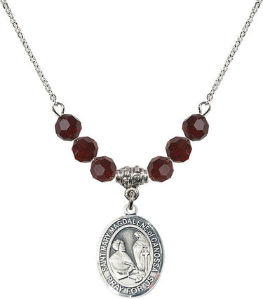 Saint Mary Magdalene of Canossa Birthstone Necklace | 3/4 inch | 6mm Beads