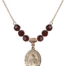 Saint Joseph Marello Birthstone Necklace | 3/4 inch | 6mm Beads  Garnet 14kt Gold Filled