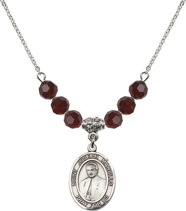 Saint Joseph Marello Birthstone Necklace | 3/4 inch | 6mm Beads