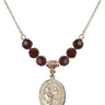 Saint Claude de la Colombiere Birthstone Necklace | 3/4 inch  Garnet 14kt Gold Filled