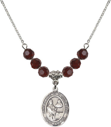 Saint Claude de la Colombiere Birthstone Necklace | 3/4 inch | 6mm Beads
