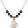 Guardian Angel Birthstone Necklace | 3/4 inch | 6mm Beads  Garnet 14kt Gold Filled