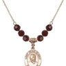Saint Peter Claver Birthstone Necklace | 3/4 inch | 6mm Beads  Garnet 14kt Gold Filled