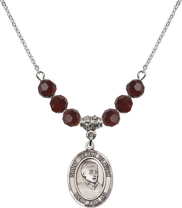 St. Peter Claver Birthstone Necklace | 3/4 inch | 6mm Beads