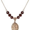 Saint Medard of Noyon Birthstone Necklace | 3/4 inch | 6mm Beads  Garnet 14kt Gold Filled