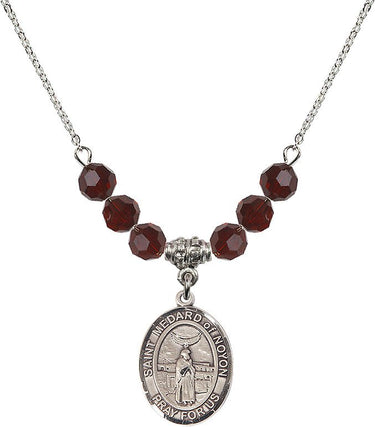 St. Medard of Noyon Birthstone Necklace | 3/4 inch | 6mm Beads