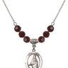 Saint Emma Uffing Birthstone Necklace | 3/4 inch | 6mm Beads  Garnet Sterling Silver