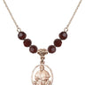 Pope Francis Birthstone Necklace | 3/4 inch | 6mm Beads  Garnet 14kt Gold Filled