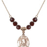 Saint Pope John XXIII Birthstone Necklace | 3/4 inch | 6mm Beads  Garnet 14kt Gold Filled