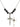 St. Benedict Crucifix Birthstone Necklace | 1 1/8 inch | 6mm Beads  Jet Sterling Silver