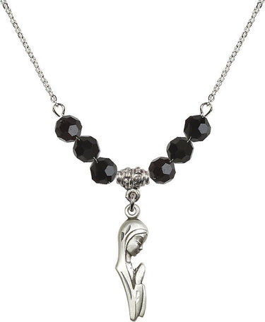 Madonna Birthstone Necklace | 1 inch | 6mm Beads