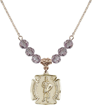 St. Florian Birthstone Necklace | 3/4 inch | 6mm Beads | N30-0070