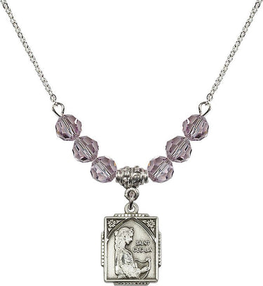 Saint Cecilia Birthstone Necklace | 5/8 inch | 6mm Beads