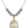St. Jude Birthstone Necklace | 1 inch | 6mm Beads  Light Amethyst 14kt Gold Filled