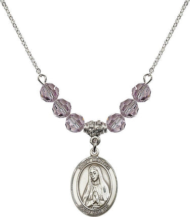 Saint Martha Birthstone Necklace | 3/4 inch | 6mm Beads