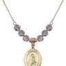 Saint Rita of Cascia Birthstone Necklace | 3/4 inch | 6mm Beads  Light Amethyst 14kt Gold Filled