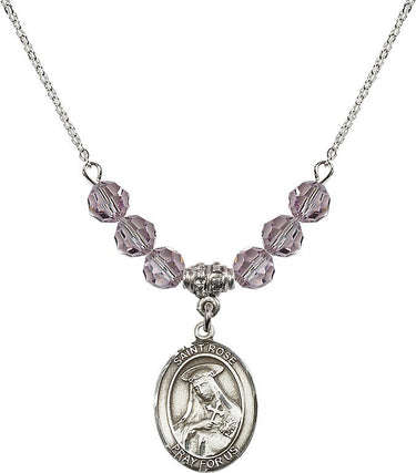 Saint Rose of Lima Birthstone Necklace | 3/4 inch | 6mm Beads