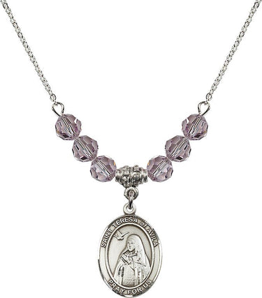 Saint Teresa of Avila Birthstone Necklace | 3/4 inch | 6mm Beads