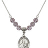 Saint Gemma Galgani Birthstone Necklace | 3/4 inch | 6mm Beads  Light Amethyst Sterling Silver