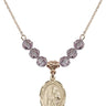 Saint Joseph of Arimathea Birthstone Necklace | 3/4 inch | 6mm Beads  Light Amethyst 14kt Gold Filled