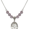 Saint Mary Mackillop Birthstone Necklace | 3/4 inch | 6mm Beads  Light Amethyst Sterling Silver