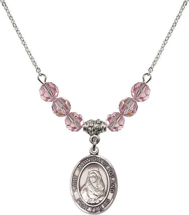 Saint Jadwiga of Poland Birthstone Necklace | 3/4 inch | 6mm Beads