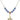 Fleur de Lis Birthstone Necklace | 3/4 inch | 6mm Beads  Light Sapphire 14kt Gold Filled