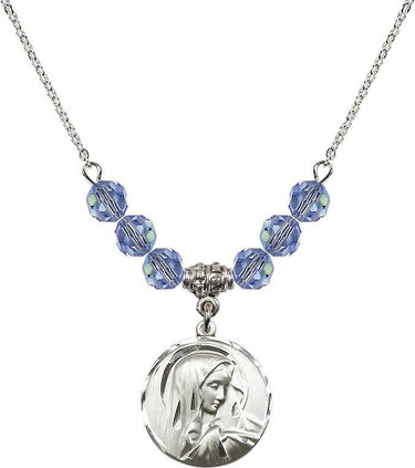 Sorrowful Mother Birthstone Necklace | 3/4 inch | 6mm Beads