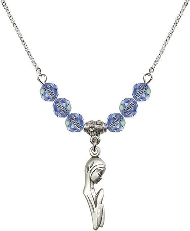 Madonna Birthstone Necklace | 1 inch | 6mm Beads