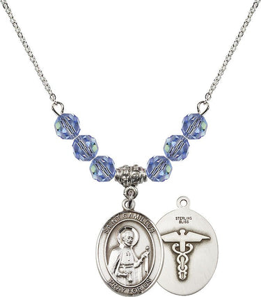 Saint Camillus of Lellis Nurse Birthstone Necklace | 6mm Beads