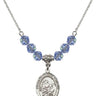 Saint Bernard of Montjoux Birthstone Necklace | 3/4 inch | 6mm Beads  Light Sapphire Sterling Silver