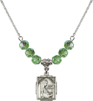 Saint Cecilia Birthstone Necklace | 5/8 inch | 6mm Beads