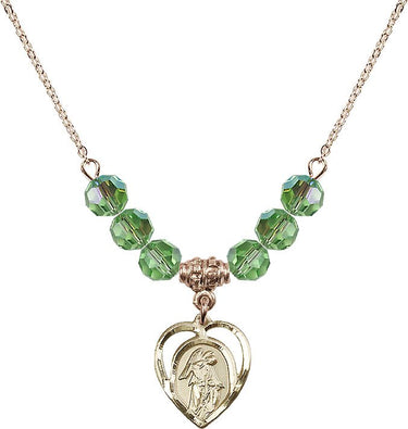 Guardian Angel Birthstone Necklace | 5/8 inch | 6mm Beads