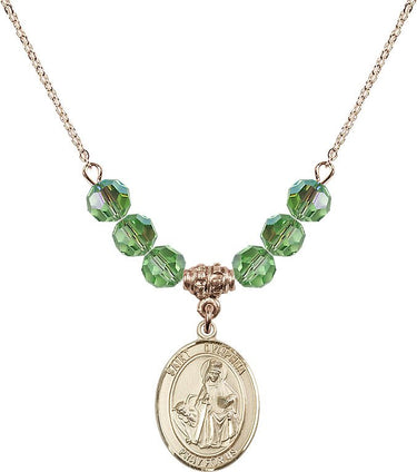 St. Dymphna Birthstone Necklace | 3/4 inch | 6mm Beads