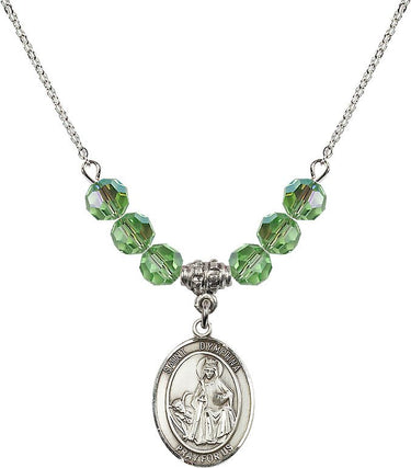 St. Dymphna Birthstone Necklace | 3/4 inch | 6mm Beads