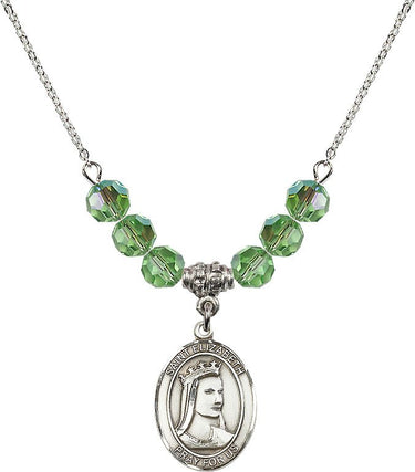 St. Elizabeth of Hungary Birthstone Necklace | 3/4 inch | 6mm Beads