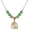 Guardian Angel Birthstone Necklace | 3/4 inch | 6mm Beads  Peridot 14kt Gold Filled