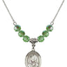 Saint Rebecca Birthstone Necklace | 3/4 inch | 6mm Beads  Peridot Sterling Silver