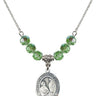 Saint Mary Magdalene of Canossa Birthstone Necklace | 3/4 inch  Peridot Sterling Silver