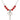 Small Key w/Double Hearts Birthstone Necklace | 1 1/4 inch | 6mm Beads  Ruby Sterling Silver