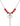Small Key w/Double Hearts Birthstone Necklace | 1 1/4 inch | 6mm Beads  Ruby Sterling Silver