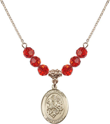 Collar de piedra natal de San Jorge | 1,9 cm | Cuentas de 6 mm