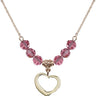 Heart Birthstone Necklace | 1/2 inch | 6mm Beads  Rose 14kt Gold Filled